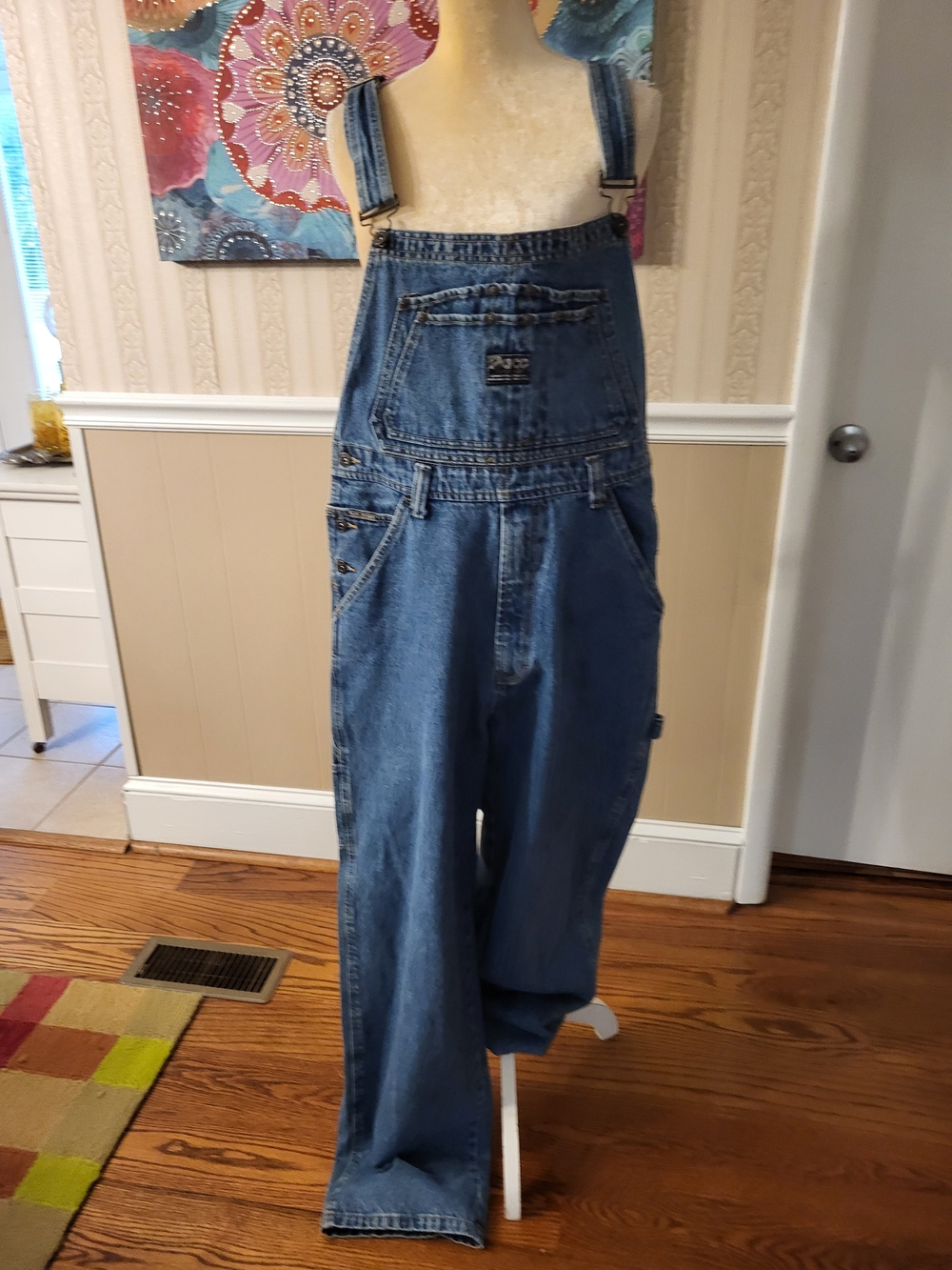Women's Relaxed Fit Denim Overalls in Medium Blue